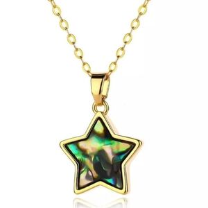 Sterling Silver Mother Of Pearl Star Pendant Necklace